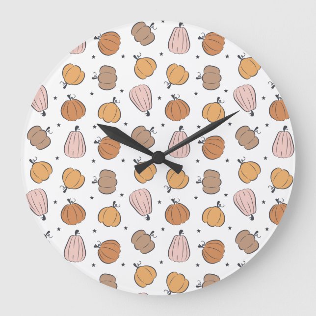 Modern Pumpkin Pattern - Clock (Front)