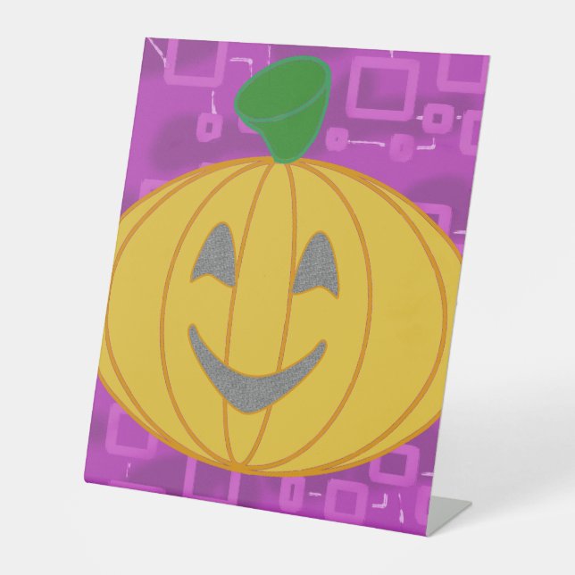 Modern Pumpkin Pedestal Sign (Front)