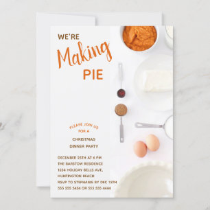 Modern  Pumpkin Pie Christmas Dinner Party Invitation