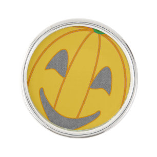 Modern Pumpkin Planet Jill Round Lapel Pin