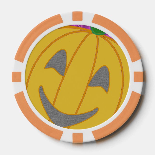 Modern Pumpkin Poker Chip (Front)