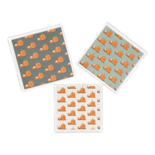 Modern Pumpkin Pumpkin Pie Pattern Acrylic Tray