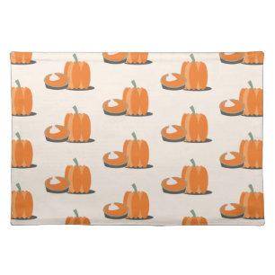 Modern Pumpkin Pumpkin Pie Pattern Cream Cloth Placemat