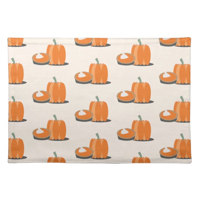 Modern Pumpkin Pumpkin Pie Pattern Cream Cloth Placemat (Front)