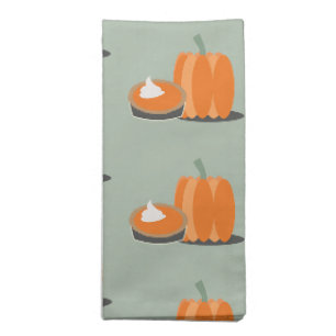 Modern Pumpkin Pumpkin Pie Pattern Cream Green Cloth Napkin