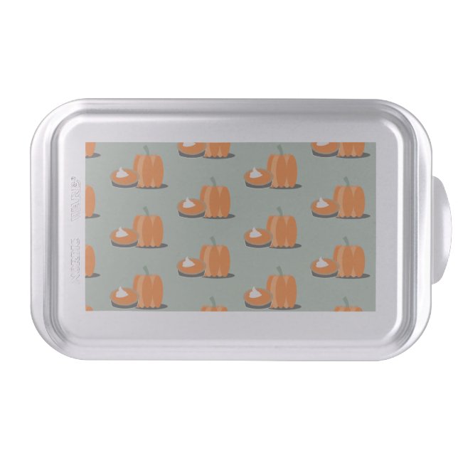 Modern Pumpkin Pumpkin Pie Pattern Green  Cake Pan (Front)