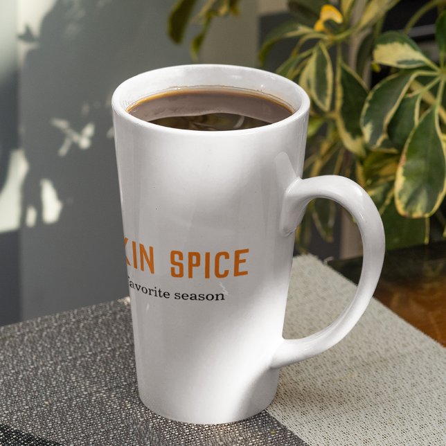 Modern Pumpkin Spice Is My Favorite Season Quote Latte Mug (Creator Uploaded)