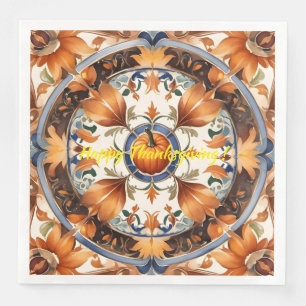 Modern Pumpkin Thanksgiving Autumn Collection Paper Dinner Napkins