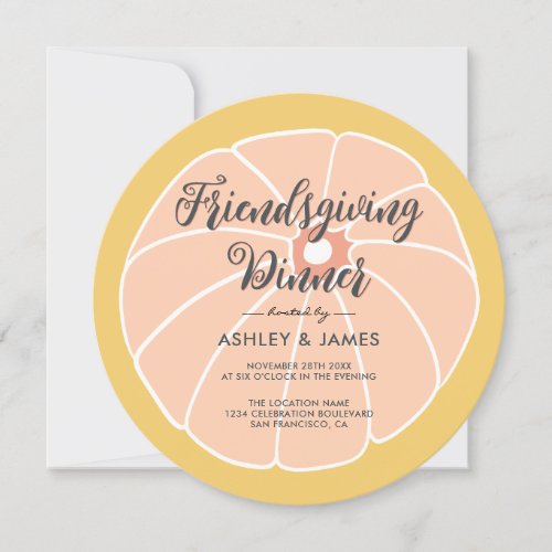 Modern Pumpkin Thanksgiving Dinner Invitation