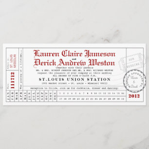 Modern Punch Card Tea Length Invitation