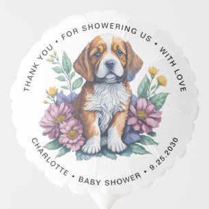 Modern Puppy Dog Terracotta Baby Shower Balloon