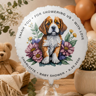Modern Puppy Dog Terracotta Baby Shower Balloon