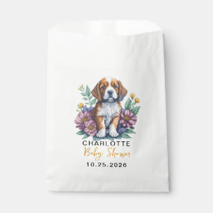 Modern Puppy Dog Terracotta Baby Shower Favor Bag