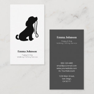 Modern Puppy & Dog Walking Sitting Service Business Card