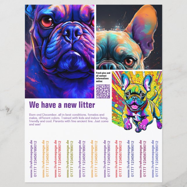 modern puppy qr-code personalized  (Front)