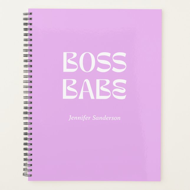  Modern Purple 2024 Boss Babe Personalized Planner (Front)