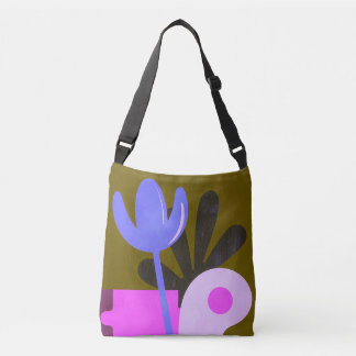 Modern Purple Abstract Floral Pattern Tote Bag