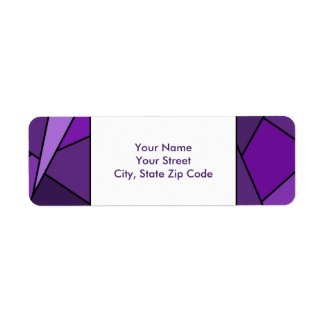 Modern Purple Abstract Geometric Shapes Label