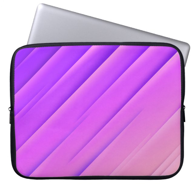 Modern Purple Abstract Lines Texture Laptop Sleeve (Front)