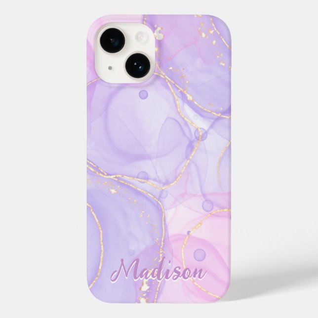 Modern Purple Abstract Personalized   Case-Mate iPhone Case (Back)