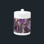 Modern purple Amethyst Quartz, purple granite Teapot<br><div class="desc">A mesmerizing dance of rich purples swirl and twirl, intermingling in a symphony of elegance and sophistication. Like wisps of smoke frozen in time, delicate veins of lavender, violet, and royal plum traverse the surface, creating an intricate labyrinth of beauty. Each curve and contour tells a unique story, inviting the...</div>