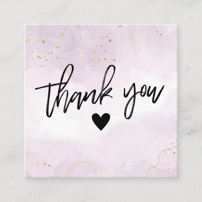 Modern Purple and Black Thank You Business Card (Front)