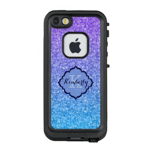 Modern Purple And Blue Glitter LifeProof FRĒ iPhone SE55s Case