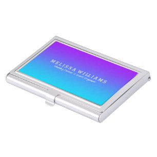 Modern Purple And Blue Gradient Case For Business Cards