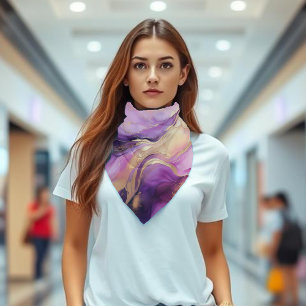 Modern Purple and Gold Abstract Luxury- Bandana