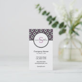 Modern Purple and Gray Business Card (Standing Front)