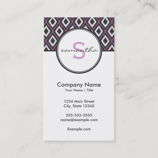 Modern Purple and Gray Business Card (Front)