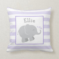 Modern Purple and Gray Elephant Custom Monogram