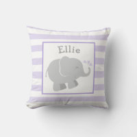 Modern Purple and Gray Elephant Monogram