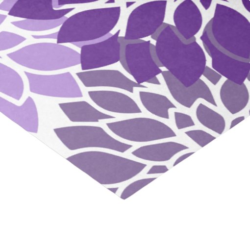 Modern Purple and Gray Floral Tissue Paper Zazzle