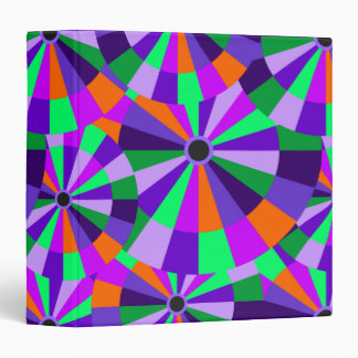 Modern Purple and Green Futurist Circles 3 Ring Binder