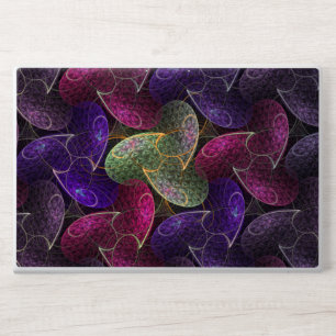Modern Purple and Pink Abstract Fractal Pattern HP Laptop Skin