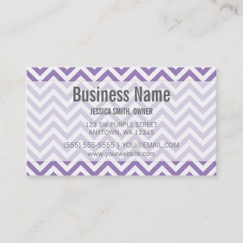 Modern Purple and White Chevron Pattern Business Card Template