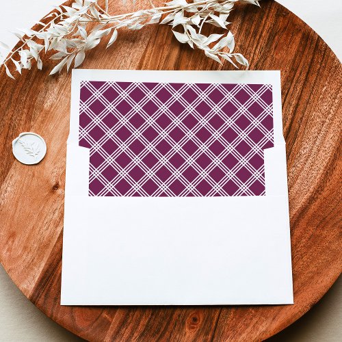 Modern Purple and White Plaid Pattern Envelope Liner