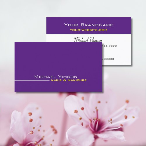Modern Purple and White Simple Chic Professional Business Card