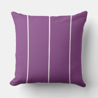 Modern Purple And White Striped  Outdoor Pillow