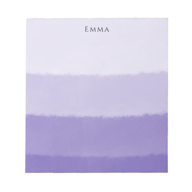 Modern Purple and White Watercolor Layered Ombre Notepad (Front)
