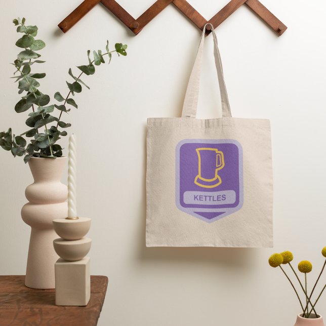 Modern Purple and Yellow Kettles Icon Tote Bag (Creator Uploaded)