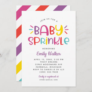 Modern Purple Baby Sprinkle for Girl Shower Invitation