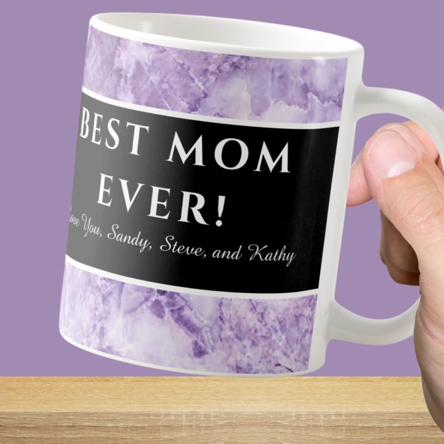 Modern Purple "Best mom ever" Mother Appreciation  Coffee Mug (Creator Uploaded)