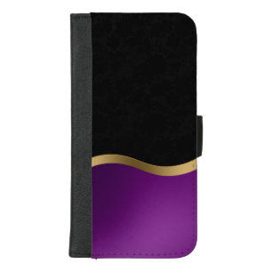 Modern Purple, Black and Gold iPhone 8/7 Plus Wallet Case