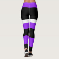 Small Purple Hearts Pattern Over Black Leggings