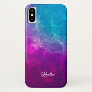 Modern Purple & Blue Polygonal Background iPhone X Case