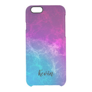 Modern Purple & Blue Polygonal Background Clear iPhone 6/6S Case