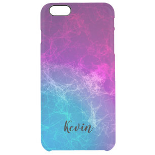 Modern Purple & Blue Polygonal Background Clear iPhone 6 Plus Case