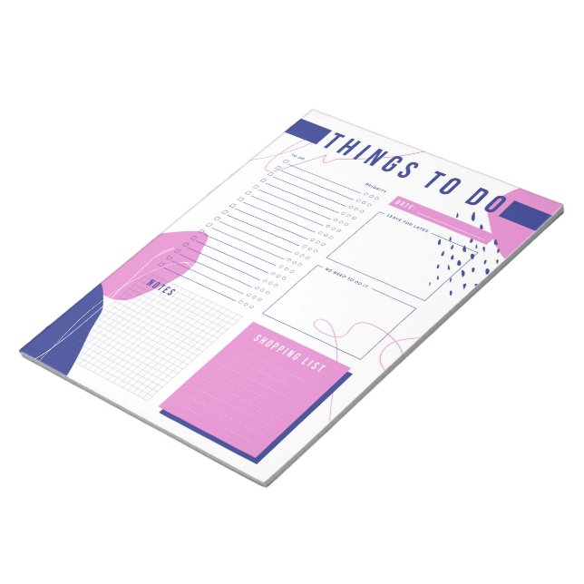 Modern Purple-Blue Things To Do List Notepad (Angled)